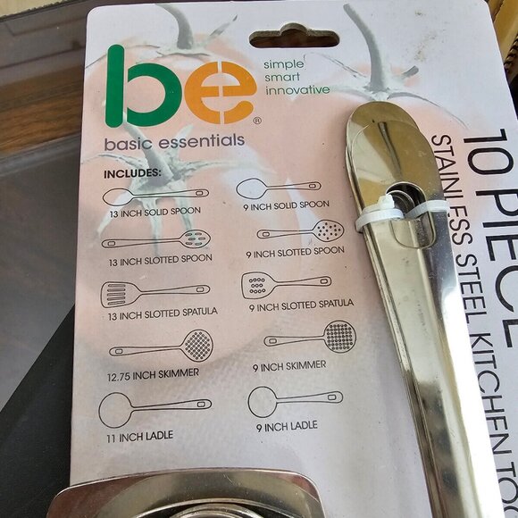 Basic Essentials Stainless Steel Kitchen Tool set of 10, NEW - Picture 8 of 9
